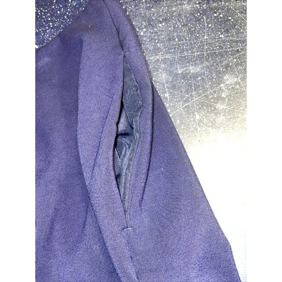 Lane Bryant Wide Leg Trousers Navy Blue Stretch Elastic Waist Pockets Sz 16 - Picture 6 of 10